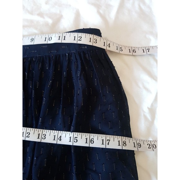 J. Crew Womens Skirt Sz 2 Gold thread Blue Lined Semi Sheer Knee-Length Coastal - Picture 11 of 12